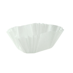 Caissette papier de cuisson ovale blanche siliconée 6,5 x 5 x 4 cm - 100 unités