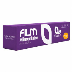 Film alimentaire PVC 300M en boite distributrice 345x90mm H90mm - 6 unités