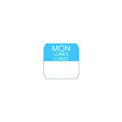 Rouleau étiquette bleue lundi 2,5 x 2,5 cm - 1000 unités