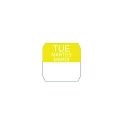 Rouleau étiquette jaune mardi 2,5 x 2,5 cm - 1000 unités