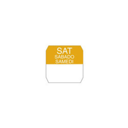 Rouleau étiquette orange samedi 2,5 x 2,5 cm - 1000 unités