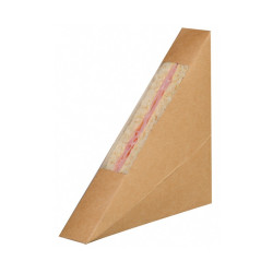 Triangle sandwich kraft simple à fenêtre 2,6 x 12,3 x 12,3 cm - 50 unités