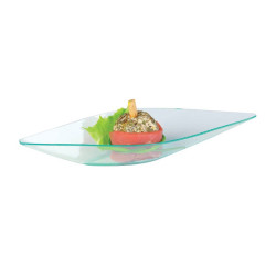 Mise en bouche plastique PS vert transparente forme diamant "Eleni" 15 ml 13 x 4,1 x 2 cm - 24 unités