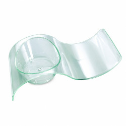 Mise en bouche / pot vague plastique PS vert transparente “Gizmo“ 10 x 4 x 2,4 cm - 50 unités