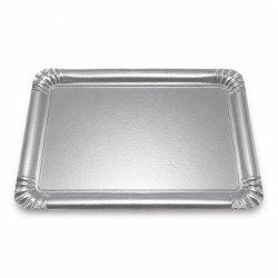 Plateau carton double face or intérieur/argent extérieur 28 x 19 cm - 25 unités