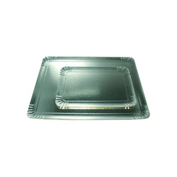 Plateau carton double face or intérieur/argent extérieur 28 x 42 cm - 25 unités