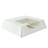Boîte pâtissière carton blanc avec couvercle attaché à fenêtre 14 x 14 x 4 cm - 180 unités