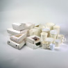Boîte pâtissière carton blanc avec couvercle attaché à fenêtre 14 x 14 x 4 cm - 180 unités