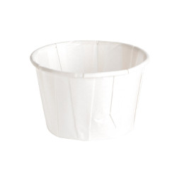 Pot papier plissé blanc avec boîte distributrice 60 ml Diam: 5,4 cm 5,4 x 4 x 3,5 cm - 200 unités