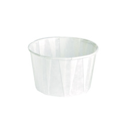 Pot papier plissé blanc 75 ml Diam: 6 cm 6 x 6 x 2,6 cm - 250 unités