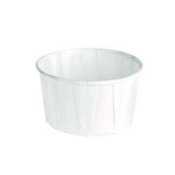 Pot papier plissé blanc 95 ml Diam: 6,5 cm 6,5 x 6,5 x 3,7 cm - 250 unités