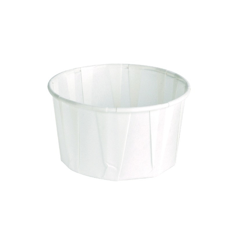 Pot papier plissé blanc 95 ml Diam: 6,5 cm 6,5 x 6,5 x 3,7 cm - 250 unités