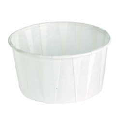 Pot papier plissé blanc 118 ml Diam: 7 cm 7,7 x 6,2 x 4,2 cm x 250 unités