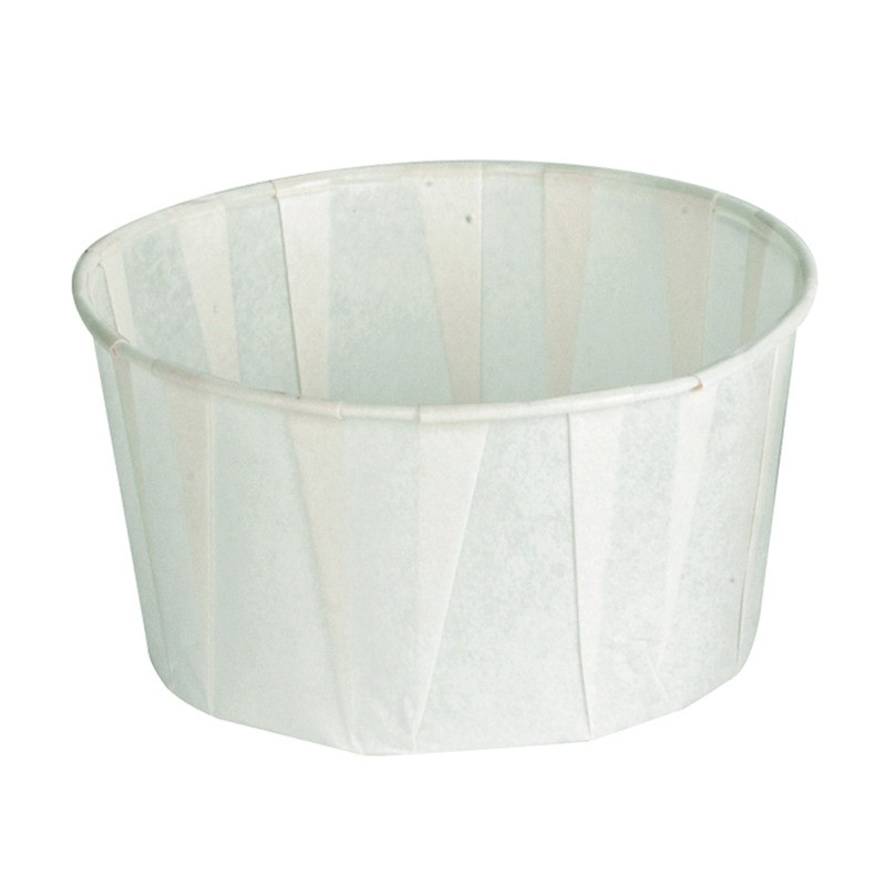 Pot papier plissé blanc 165 ml Diam: 8 cm 8 x 6,4 x 4 cm - 250 unités