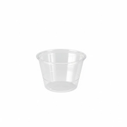 Pot plastique PET transparent  - 7,4 cm x 4,4 cm - 125 unités
