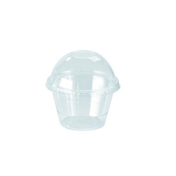 Pot plastique PS translucide rond 120 ml Diam: 7,4 cm 7,4 x 4,4 cm - 100 unités