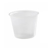 Pot plastique PS translucide rond 150 ml Diam: 7,4 cm 7,4 x 5,9 cm - 100 unités
