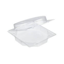 Boite blister plastique transparente avec couvercle charnière pour gâteau 26cm 315x315mm H110mm - 120 unités