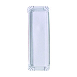 Assiette rectangulaire en carton recyclé blanc 23 x 8 cm - 250 unités
