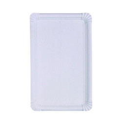 Assiette rectangulaire en carton recyclé blanc 33 x 19 cm - 250 unités