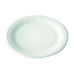 Assiette ronde en carton blanc Diam: 23 cm 23 cm - 100 unités