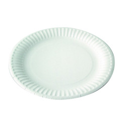 Assiette ronde en carton blanc Diam: 35 cm 35 x 2,5 cm - 100 unités