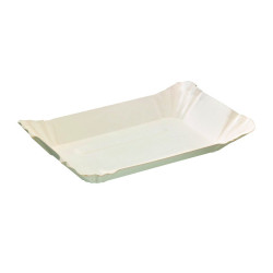 Assiette barque en carton blanc 18 x 12 x 5 cm - 250 unités