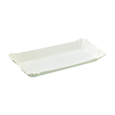 Assiette barque en carton blanc 23 x 12 x 2 cm - 250 unités