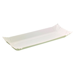 Assiette barque en carton blanc 32 x 13 x 1,3 cm - 250 unités
