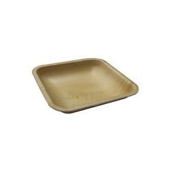 Assiette carrée en palmier 11 x 11 x 2,2 cm - 25 unités