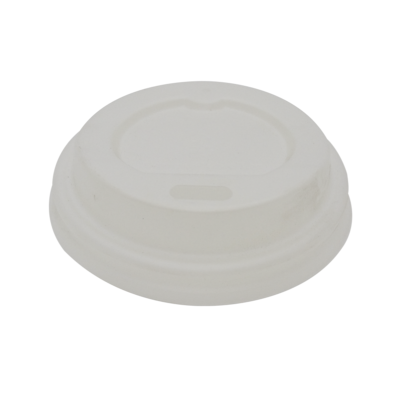 Couvercle CPLA dôme blanc avec bec Diam: 6,2 cm 6,2 x 1,5 cm x 50 unités