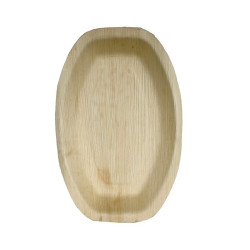 Plateau ovale en palmier 36 x 24 x 2,7 cm - 10 unités
