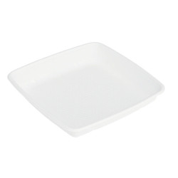 Saladier carré blanc en pulpe 1000 ml 23,5 x 23,5 x 2,8 cm - 25 unités