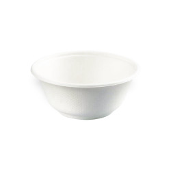 Bol rond blanc en pulpe 350 ml Diam: 13,5 cm 13,4 x 4,8 cm - 50 unités