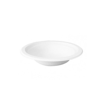 Bol rond blanc en pulpe  - 17,7 cm x 9 cm x 4,1 cm - 50 unités