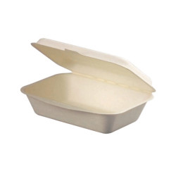 Coquille blanche en pulpe  190x140mm H60mm 600ml - 50 unités