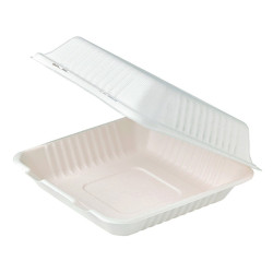 Coquille blanche en pulpe  220x204mm H84mm 850ml - 50 unités