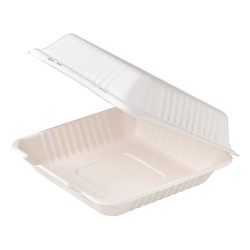 Coquille blanche en pulpe 234x231mm H80mm 1400ml - 50 unités