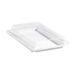 Couvercle PET transparent pour plateau "Atlas" 27,2 x 19,3 x 3,3 cm - 100 unités