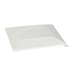 Couvercle plastique PET transparent 21 x 21 x 4 cm - 10 unités