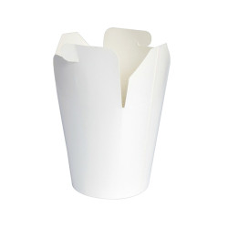 Pot carton blanc base ronde fermeture à boucle papillon 750 ml Diam: 9,3 cm 10,3 x 9,4 x 9,7 cm - 50 unités