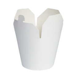 Pot carton blanc base ronde fermeture à fente 950 ml Diam: 9,5 cm 9,5 x 9 x 12 cm - 50 unités