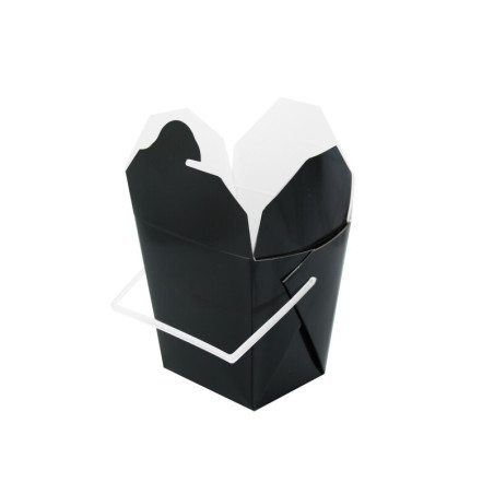 Boîte carré noir avec anse 415 ml 9,2 x 7,4 x 9 cm - 50 unités
