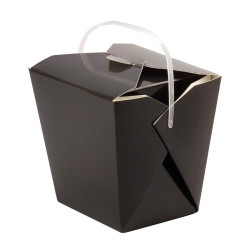 Boîte carré noir avec anse 750 ml 10 x 9,3 x 10,4 cm - 50 unités