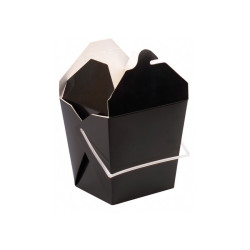 Boîte carré noir avec anse 950 ml 10 x 10 x 11 cm - 50 unités