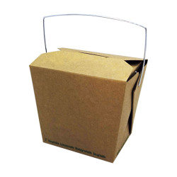 Boîte carton kraft carré avec anse 750 ml 10 x 9,2 x 10,4 cm - 50 unités
