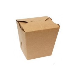 Pot carton rond kraft fermeture à fente 750 ml 10 x 8,5 x 9,8 cm - 25 unités