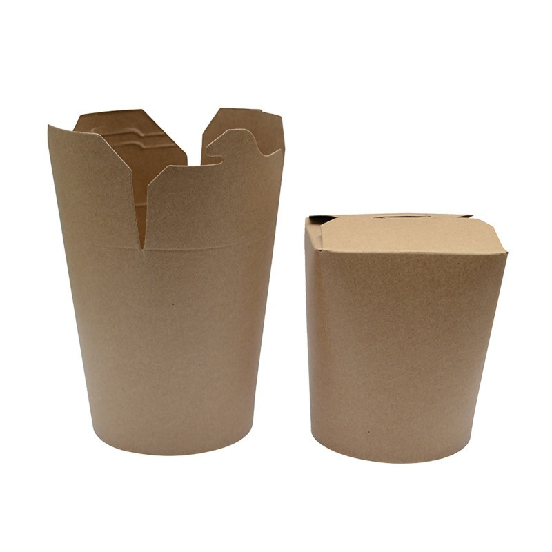 Pot carton rond kraft fermeture à fente 950 ml 11,1 x 9,2 x 10,1 cm - 25 unités