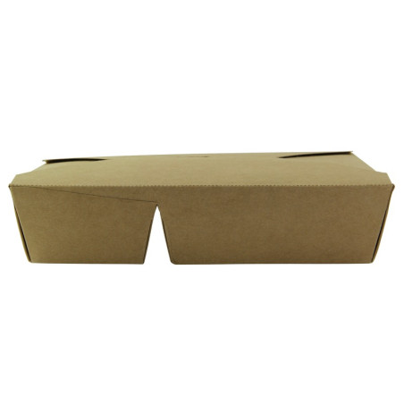 Boite repas carton kraft 2-compartiments 21,4 x 16 x 4,7 cm - 50 unités