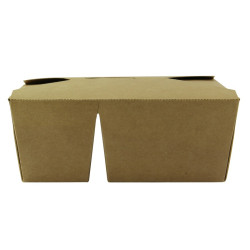  Boite repas carton kraft 2-compartiments 16,8 x 13,5 x 6,5 cm - 50 unités